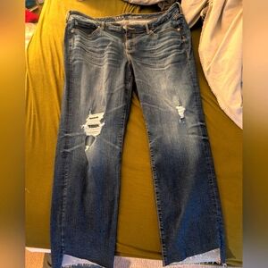 Torrid Frayed Blue Jeans